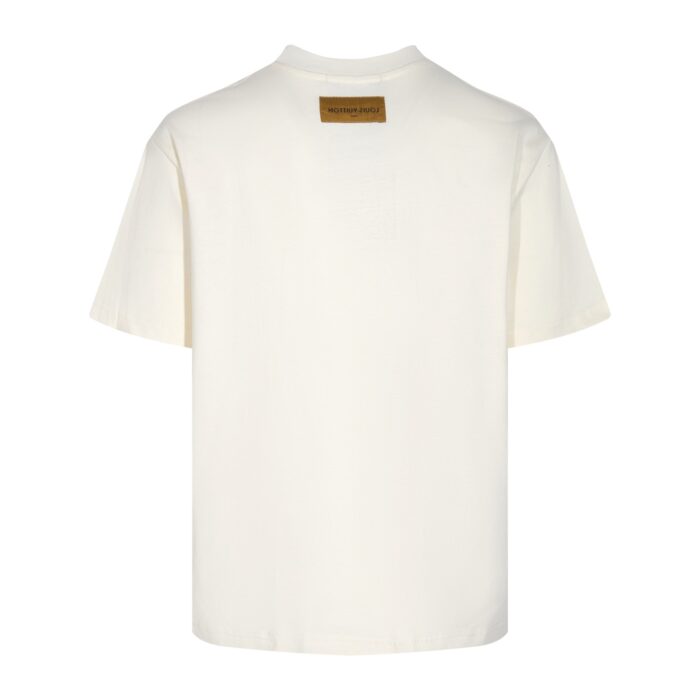 Louis Vuitton LV White T-shirt Blue Floral Logo - Image 2