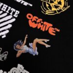 T-shirt Off-White Multi Logo Graphic Black Oversized OFF002 - Image 5