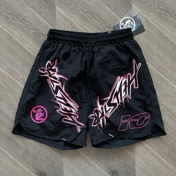 Hellstar Waxed Nylon Athletic Shorts Black - Image 2