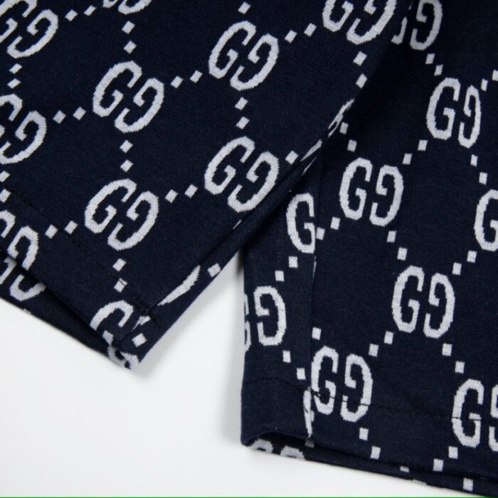 Shorts Gucci Monogram Stripe Navy GC056 - Image 9