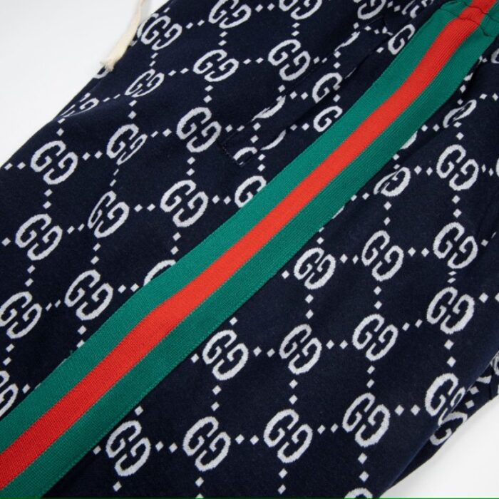 Shorts Gucci Monogram Stripe Navy GC056 - Image 7