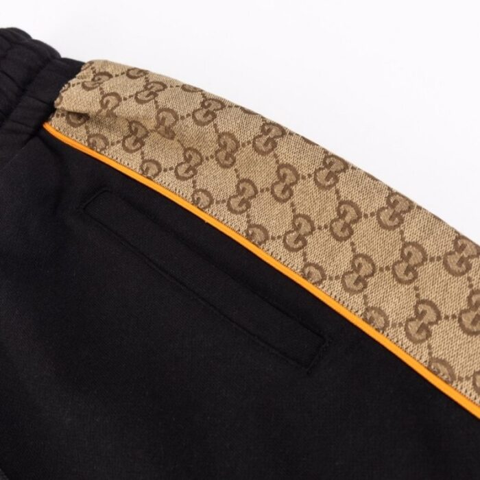 Shorts Gucci Monogram Stripe Black GC017 - Image 6
