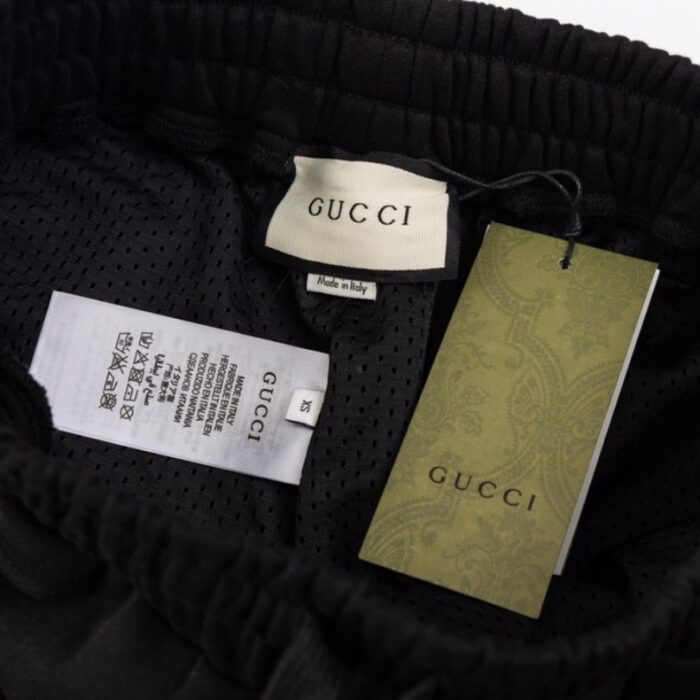 Shorts Gucci Monogram Stripe Black GC017 - Image 9