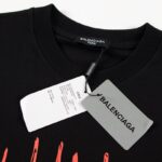 T-shirt Balenciaga Graffiti Print Black BL053 - Image 6