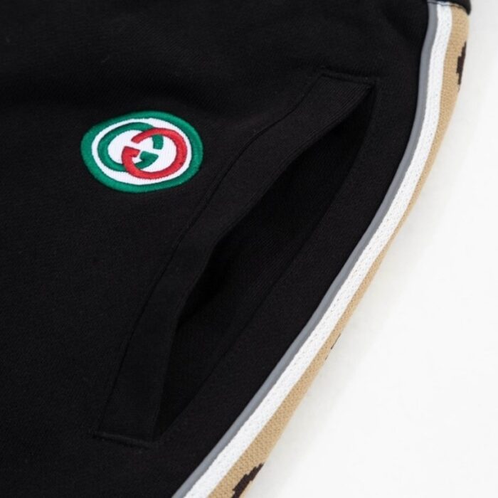 Shorts Gucci Monogram Trim Black GC054 - Image 5