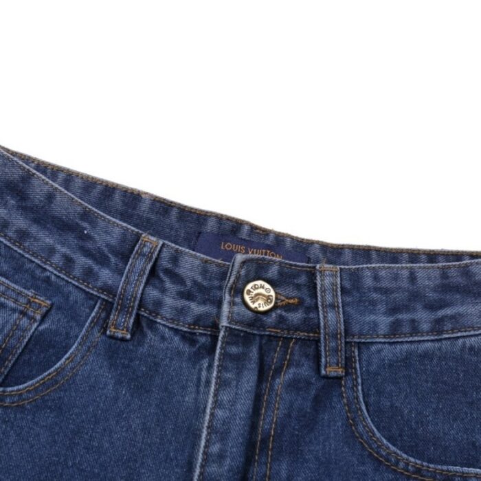Jeans Louis Vuitton Blue Monogram Pocket Denim LV004 - Image 4