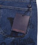 Jeans Louis Vuitton Blue Monogram Pocket Denim LV004 - Image 7
