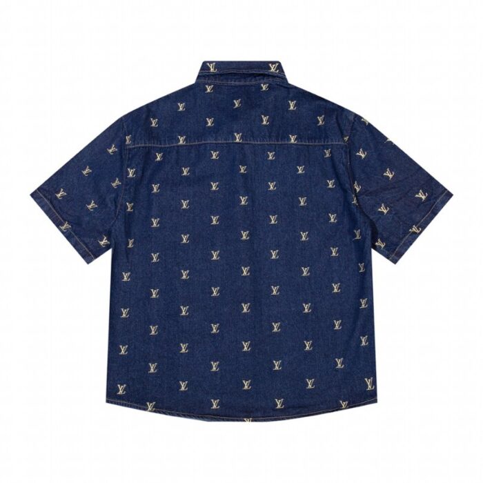 Denim Shirt Louis Vuitton LV Monogram Blue - Image 6