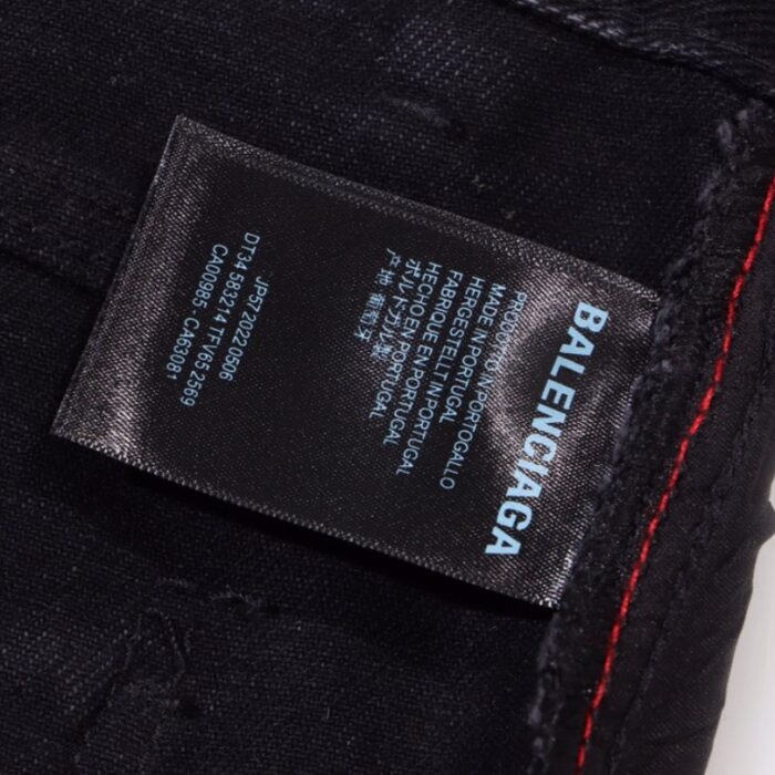 Jeans Balenciaga Signature Print Black BL028 - Image 7
