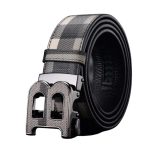 Belt Burberry Plaid with Metal B Buckle BY007