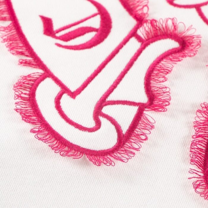Sweatshirt Chrome Hearts Pink Horseshoe White CH005 - Image 5