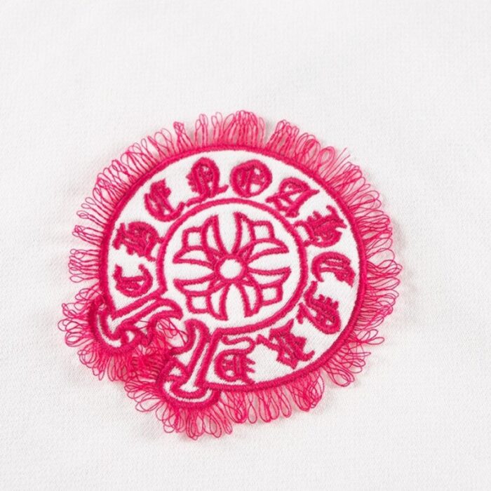 Sweatshirt Chrome Hearts Pink Horseshoe White CH005 - Image 4