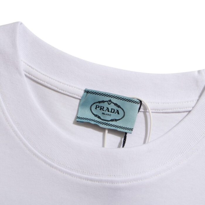 T-shirt Prada Milano Triangle Logo White PD021 - Image 8