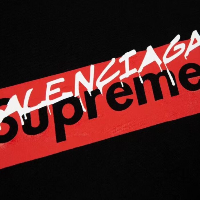 T-shirt Balenciaga x Supreme Collab Black SP029 - Image 4