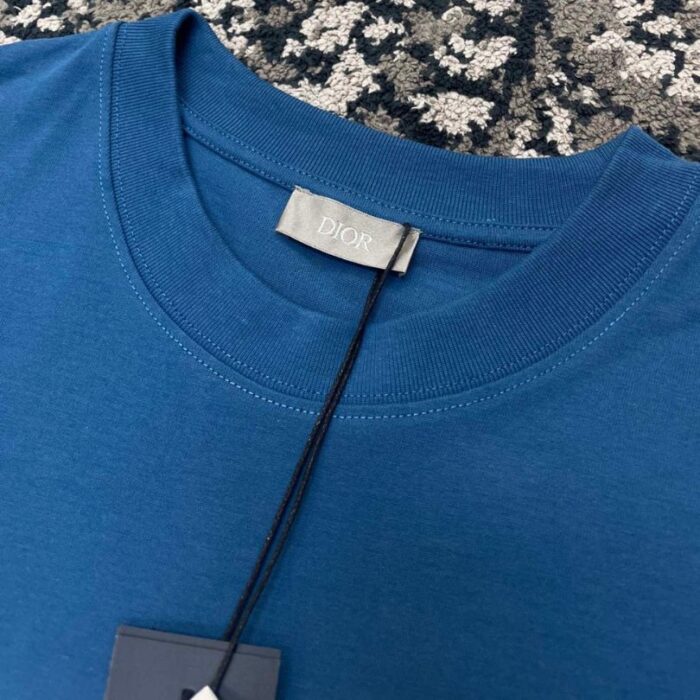 T-shirt Dior Logo Blue DO070 - Image 8