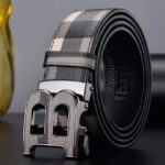 Belt Burberry Plaid with Metal B Buckle BY007 - Image 3