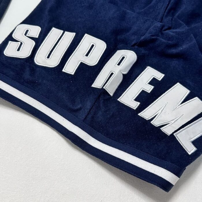 Shorts Supreme Velour Stripe Logo Embroidery SP041 - Image 5