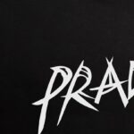T-shirt Prada Milano Black Graphic Logo PD033 - Image 4