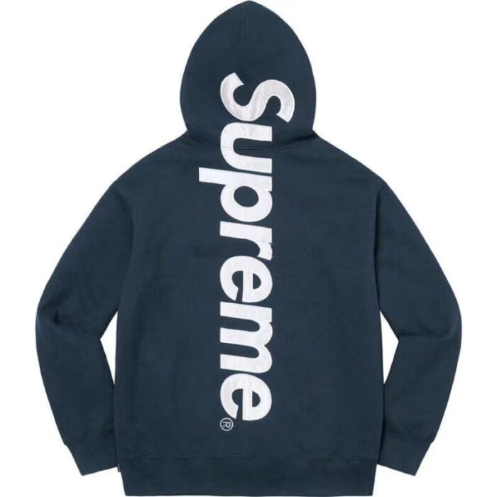 Hoodie Supreme satin-appliqué "Grey" SP066 - Image 4
