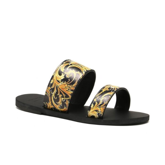 Versace Western Baroque Patterned Flat Sandals VSC014 - Image 2