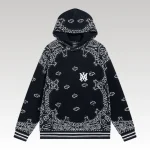 Amiri Bandana B-Ball Hoodie 'BlackGrey' - Drip Slum