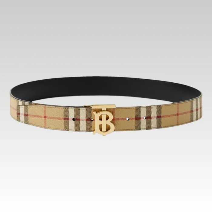 Belt Burberry Black Gold TB Plaque BY001 - Drip Slum