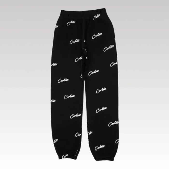 Corteiz All Over Print Joggers Black - Drip Slum