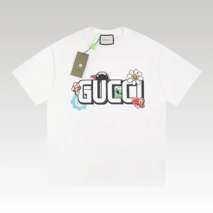Gucci Graphic T-shirt with Cartoon White Logo GC063 - Drip Slum