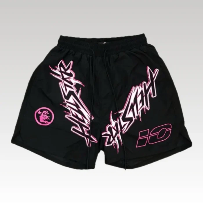 Hellstar Waxed Nylon Athletic Shorts Black - Drip Slum