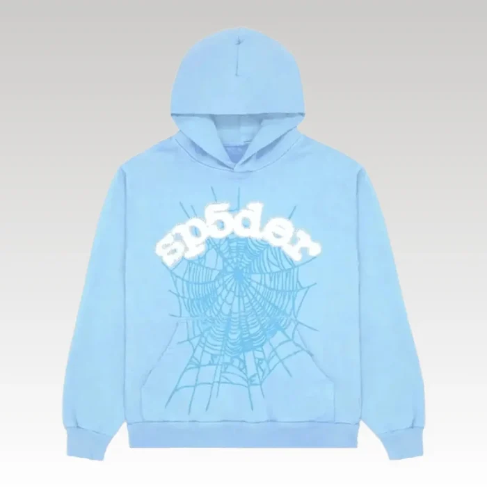 Hoodie Sp5der Web Sky Blue - Drip Slum