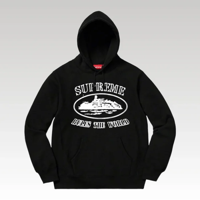 Hoodie Supreme x Corteiz Black SP047 - Drip Slum