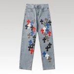 Jeans Chrome Hearts Multicolor Cross Patch CH022 - Drip Slum