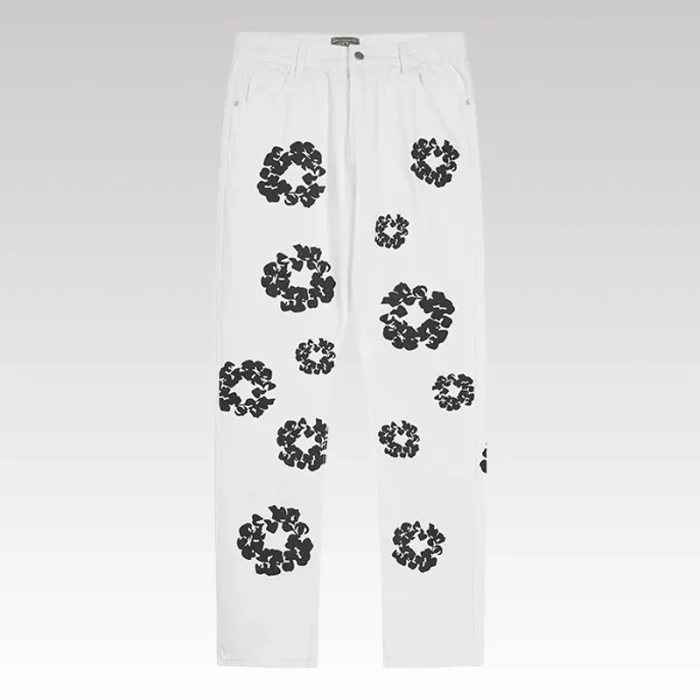 Jeans Denim Tears Floral Print White - Drip Slum