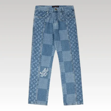 Louis Vuitton LV Blue Patchwork Denim Pants - Drip Slum