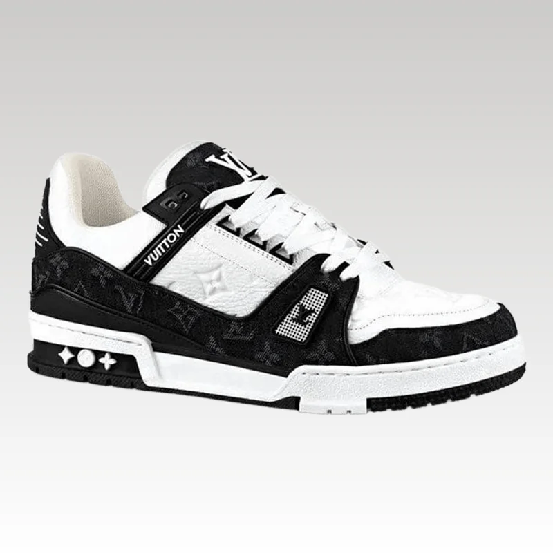 Home Basic 37 Louis Vuitton LV Trainer White Black - Drip Slum