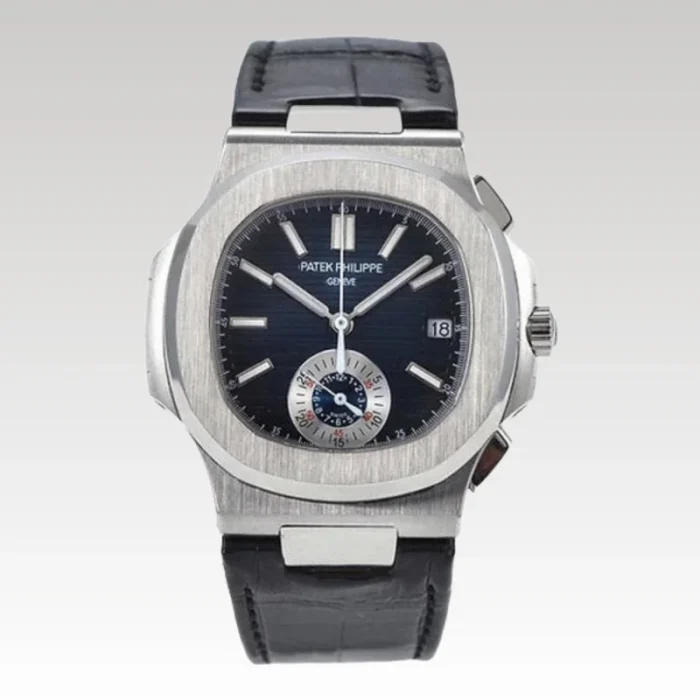 Patek Philippe Nautilus Chronograph Black Leather PTP007 - Drip Slum