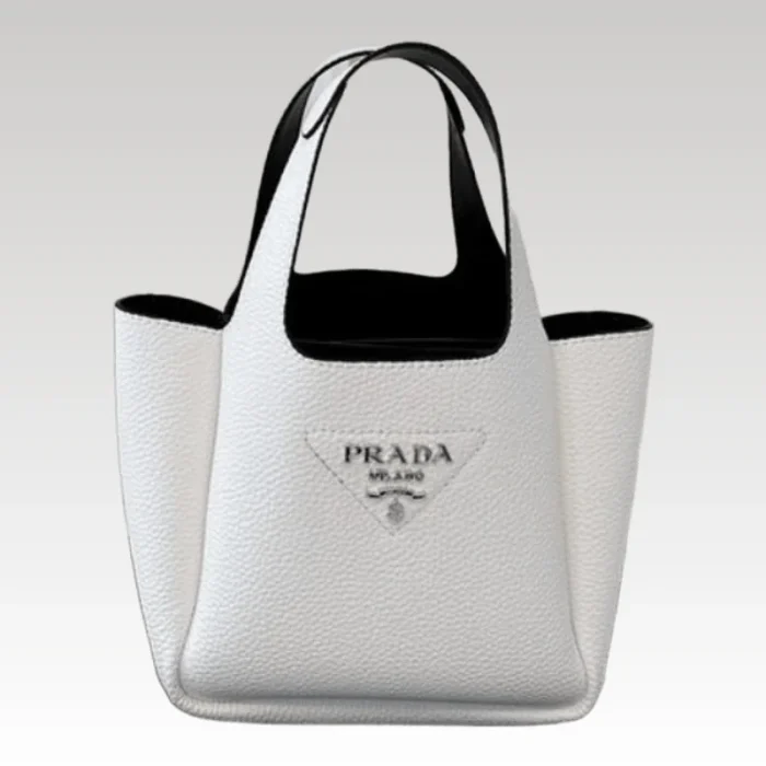 Prada White/Black Medium Leather Bag PD082 - Drip Slum