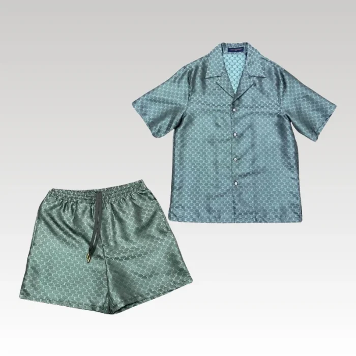 Set Louis Vuitton LV Monogram Shirt & Shorts LV079 - Drip Slum