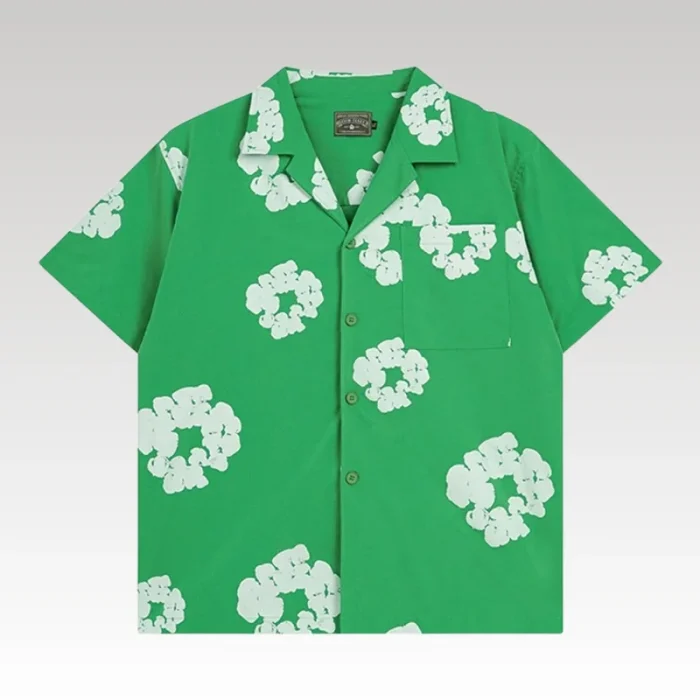 Shirt Denim Tears Circle Clouds Green - Drip Slum