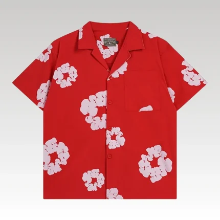 Shirt Denim Tears Circle Clouds Red - Drip Slum