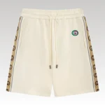 Shorts Gucci Beige Monogram Trim GC090 - Drip Slum