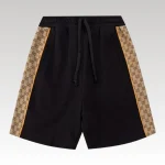 Shorts Gucci Monogram Stripe Black GC017 - Drip Slum