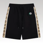 Shorts Gucci Monogram Trim Black GC054 - Drip Slum