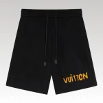 Shorts Louis Vuitton Black Yellow Logo - Drip Slum
