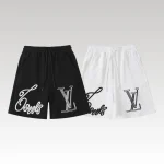 Shorts Louis Vuitton LV Black Script Embroidery - Drip Slum