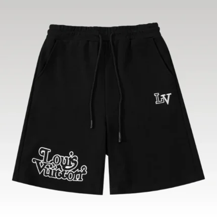 Shorts Louis Vuitton LV Black White Logo - Drip Slum