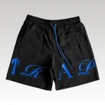 Shorts Trapstar Script Swimming Black/Dazzling Blue - Drip Slum