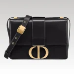Shoulder Bag Dior 30 Montaigne Pelle di vitello Box nera DOW001 - Drip Slum
