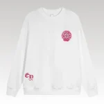 Sweatshirt Chrome Hearts Pink Horseshoe White CH005 - Drip Slum