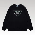 Sweatshirt Prada Milano Triangle Logo Black PD028 - Drip Slum